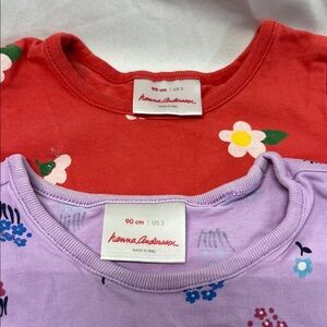 Hanna Andersson 2 Girls Tops Floral Short Sleeve Size 3